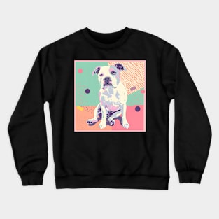 70s American Staffordshire Terrier Vibes: Pastel Pup Parade Crewneck Sweatshirt